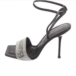 Elegant Black Stiletto Heels with Rhinestone Detail